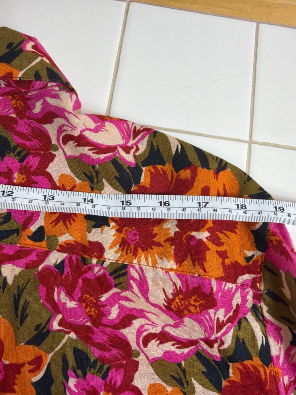 Sézane Max Floral Shirt Button Down Oversized Blouse Parisian Size 42 L - Picture 9 of 16